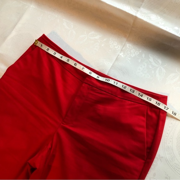 Ellen Tracy Ankle Cropped Satin Feel Red Pants Women’s Size 10 Work/Casual Wear - Picture 8 of 14